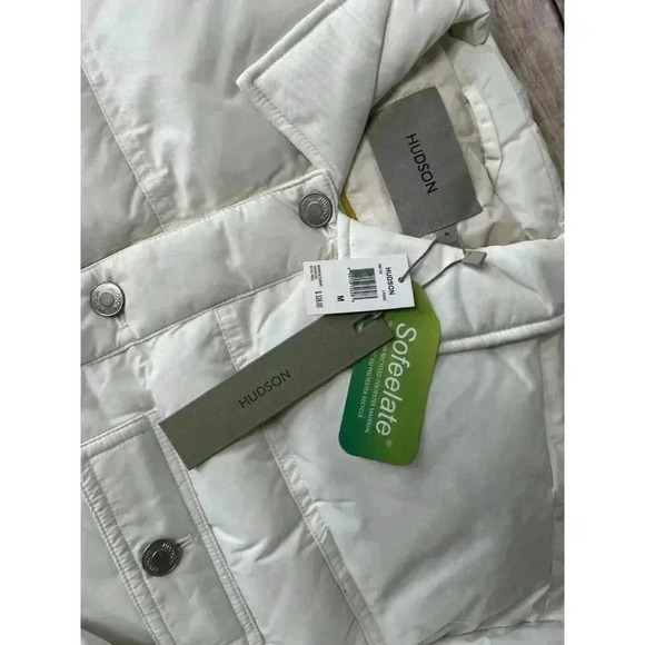 Hudson Quilted Puffer Trucker Jacket Coat Free Thinkers Women Medium NEW - Picture 3 of 8
